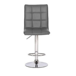 Evre Grey Cuban Bar Stool With Adjustable Gas Lift And 360 Degree Swivel For Pubs Kitchen Breakfast - thumbnail 3