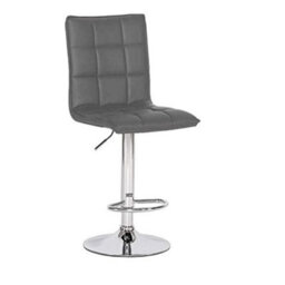 Evre Grey Cuban Bar Stool With Adjustable Gas Lift And 360 Degree Swivel For Pubs Kitchen Breakfast - thumbnail 4