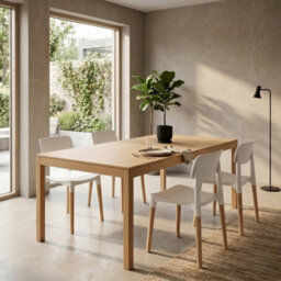 Urbn-Living Urbnliving Set Of 4 Scandinavian Dining Chairs Beech Wood Legs Modern Plastic Seat - White - thumbnail 4