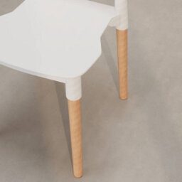 Urbn-Living Urbnliving Set Of 4 Scandinavian Dining Chairs Beech Wood Legs Modern Plastic Seat - White - thumbnail 7