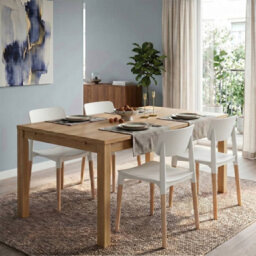 Urbn-Living Urbnliving Set Of 4 Scandinavian Dining Chairs Beech Wood Legs Modern Plastic Seat - White - thumbnail 3