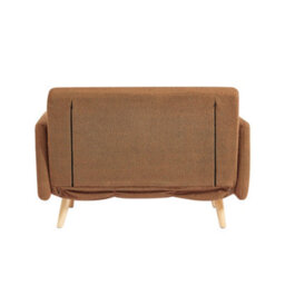 Mattress Guru Roxy Modern 2-Seater Loveseat Sofa, Convertible Fold-Out Sofabed, Borg Fabric, Brown - thumbnail 7