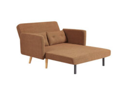 Mattress Guru Roxy Modern 2-Seater Loveseat Sofa, Convertible Fold-Out Sofabed, Borg Fabric, Brown - thumbnail 3