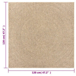 Berkfield Rug Zizur 120X120 Cm Jute Look Indoor And Outdoor - thumbnail 8