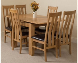 That's Furniture Richmond 90Cm - 150Cm Square Oak Extending Dining Table And 6 Chairs Dining Set With Princeton Chairs - thumbnail 1