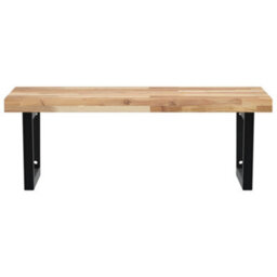 Berkfield Basin Shelf Wall Mounted Steel And Solid Wood Acacia - thumbnail 4