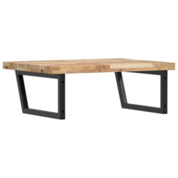 Berkfield Basin Shelf Wall Mounted Steel And Solid Wood Acacia - thumbnail 6