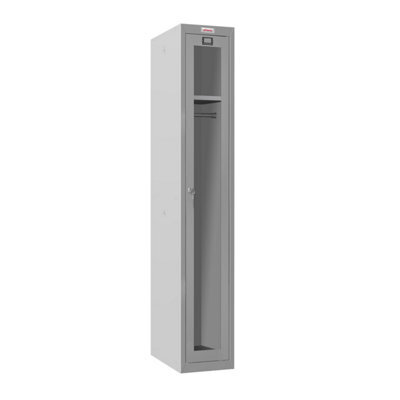Phoenix Safe Company Phoenix Plc Series Plc1133Ggk 1 Column 1 Clear Door Personal Locker In Grey With Key Lock
