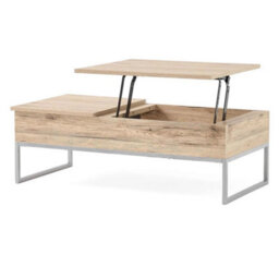 Light Oak Lift Up Storage Coffee Table Metal Frame Living Furniture - thumbnail 3