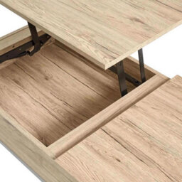 Light Oak Lift Up Storage Coffee Table Metal Frame Living Furniture - thumbnail 4