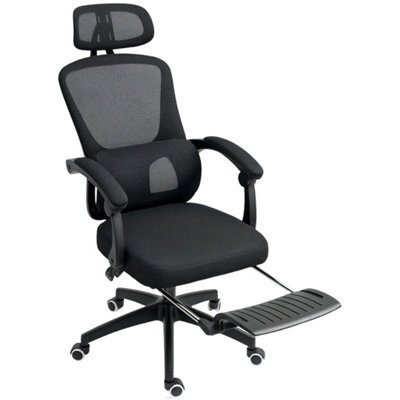 Mesh Ergonomic Office Chair With Lumbar Support, Headrest, Black - image 1
