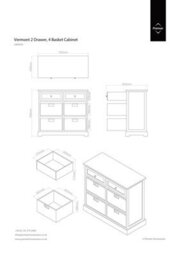 Orsina Rustic Style Ivory 2 Drawers 4 Baskets Cabinet, Compact Design Display Cabinet, Spacious Side Cabinet - thumbnail 3