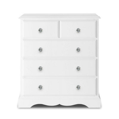 Statement Furniture Romance True White 2 Over 3 Chest Of Drawers With Crystal Handles - image 1