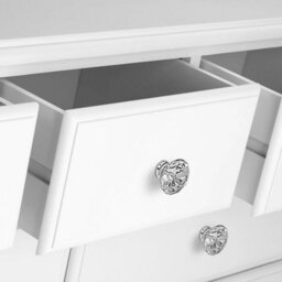 Statement Furniture Romance True White 2 Over 3 Chest Of Drawers With Crystal Handles - thumbnail 4