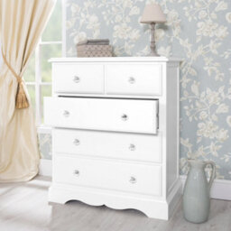 Statement Furniture Romance True White 2 Over 3 Chest Of Drawers With Crystal Handles - thumbnail 7