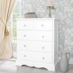 Statement Furniture Romance True White 2 Over 3 Chest Of Drawers With Crystal Handles - thumbnail 5