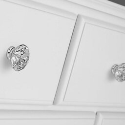 Statement Furniture Romance True White 2 Over 3 Chest Of Drawers With Crystal Handles - thumbnail 3