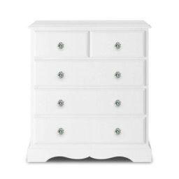 Statement Furniture Romance True White 2 Over 3 Chest Of Drawers With Crystal Handles - thumbnail 1