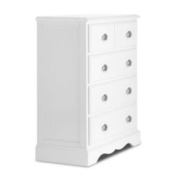 Statement Furniture Romance True White 2 Over 3 Chest Of Drawers With Crystal Handles - thumbnail 2