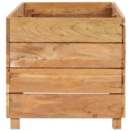 Berkfield Raised Bed 100X40X38 Cm Recycled Teak And Steel - thumbnail 4