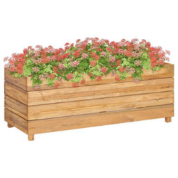 Berkfield Raised Bed 100X40X38 Cm Recycled Teak And Steel - thumbnail 1