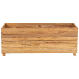Berkfield Raised Bed 100X40X38 Cm Recycled Teak And Steel - thumbnail 3