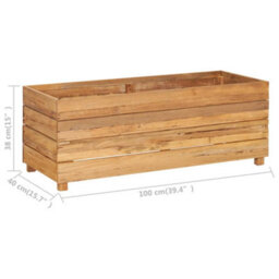 Berkfield Raised Bed 100X40X38 Cm Recycled Teak And Steel - thumbnail 9