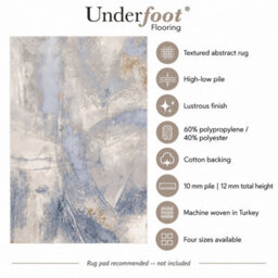 Underfoot Abstract Rug Blue Beige Modern Large Small High Low Pile Living Room Bedroom - thumbnail 4