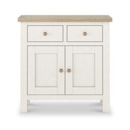 Farro Coconut White Mini Sideboard With Washed Oak Top - Fully Assembled By Roseland Furniture - thumbnail 6