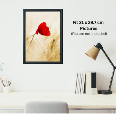 Artmaxx A4 Black Certificate And Picture Frame - Standalone And Wall Mount, Non-Breaking Acrylic Front Glass - image 1