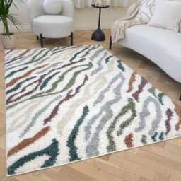 The Rugs Moodi Shaggy Multicolour Tidecrest Rug Runner Abstract Thick High Pile For Living Rooms, Bedrooms, Hallways, Kitchens - thumbnail 7