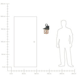 Beliani Matte Brown Outdoor Wall Light - E27 Iron And Glass Sconce For Patio, Garden, Entrance - W17 X D11 X H35Cm - thumbnail 7