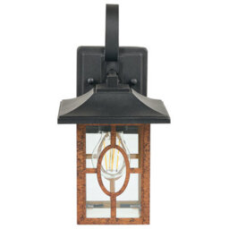 Beliani Matte Brown Outdoor Wall Light - E27 Iron And Glass Sconce For Patio, Garden, Entrance - W17 X D11 X H35Cm - thumbnail 2