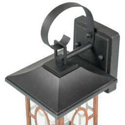 Beliani Matte Brown Outdoor Wall Light - E27 Iron And Glass Sconce For Patio, Garden, Entrance - W17 X D11 X H35Cm - thumbnail 6