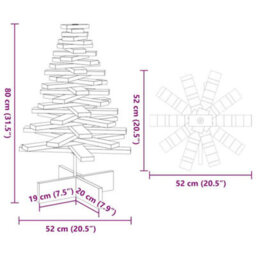 Berkfield Wooden Christmas Tree For Decoration White 80 Cm Solid Wood Pine - thumbnail 8