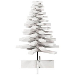 Berkfield Wooden Christmas Tree For Decoration White 80 Cm Solid Wood Pine - thumbnail 3