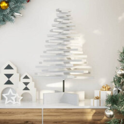 Berkfield Wooden Christmas Tree For Decoration White 80 Cm Solid Wood Pine - thumbnail 1