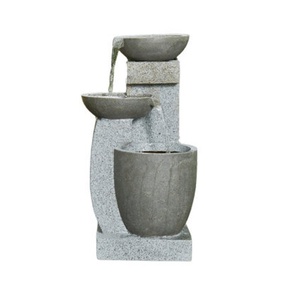 Vossmoon Harmonia Garden Water Fountain Comprising Tiered Cascade Waterfall Into Contemporary Bowls - image 1