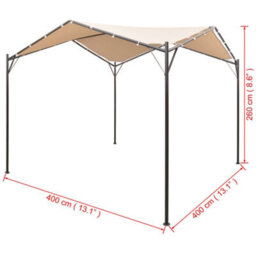 Berkfield Durable Gazebo Pavilion Tent Canopy 4X4 M Steel Beige - thumbnail 8