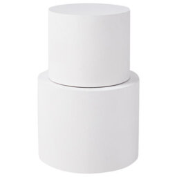 Wyld And Coco Luminahome Set Of 2 Round Coffee Tables White Matte Tops Small And Medium - thumbnail 3