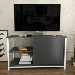 Decorotika Muskegon Tv Stand Tv Unit For Tv's Up To 63 Inch White And Anthracite