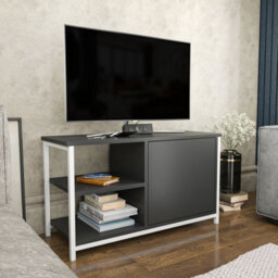 Decorotika Muskegon Tv Stand Tv Unit For Tv's Up To 63 Inch White And Anthracite - thumbnail 3