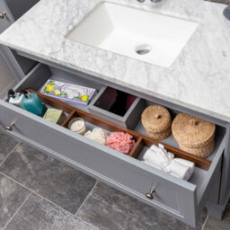 Plum&clay Beckett Light Grey Floor Standing Traditional Bathroom Vanity Unit & Basin (W)800mm (H)850mm - thumbnail 2