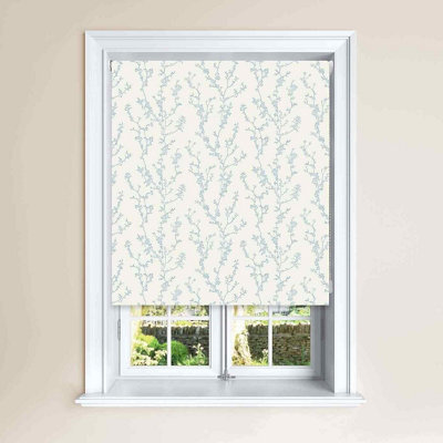 Lister Cartwright Powder Blue Blossom Blackout Roller Blinds Easy Fit Child Safety Included , 60 X140 Cm - image 1