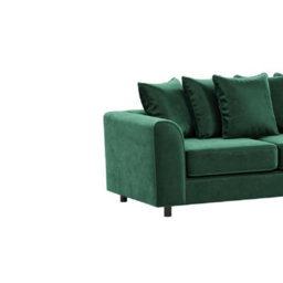 Furnishings For Less UK Brooklyn Plush Velvet Fabric 3 Seater Sofa Foam Green - thumbnail 2