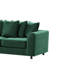 Furnishings For Less UK Brooklyn Plush Velvet Fabric 3 Seater Sofa Foam Green - thumbnail 3