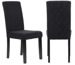 Oira Homes Modern Round Glass Dining Table Set With 4 Black Velvet Chairs 4 Seater Dining Table Set - thumbnail 3