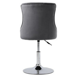 Grey Chrome Base&gas Lift Crushed Velvet Kitchen Breakfast Bar Stool Swivel Seat - thumbnail 5