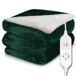 Dreamcatcher Sherpa Fleece Electric Heated Throw Over Blanket Double Polyester 160Cm X 120Cm Green - thumbnail 9