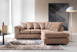 Abakus Direct Jumbo Brown Cord Right Facing Corner Sofa For Living Room With Thick Luxury Deep Filled Cushioning - thumbnail 1